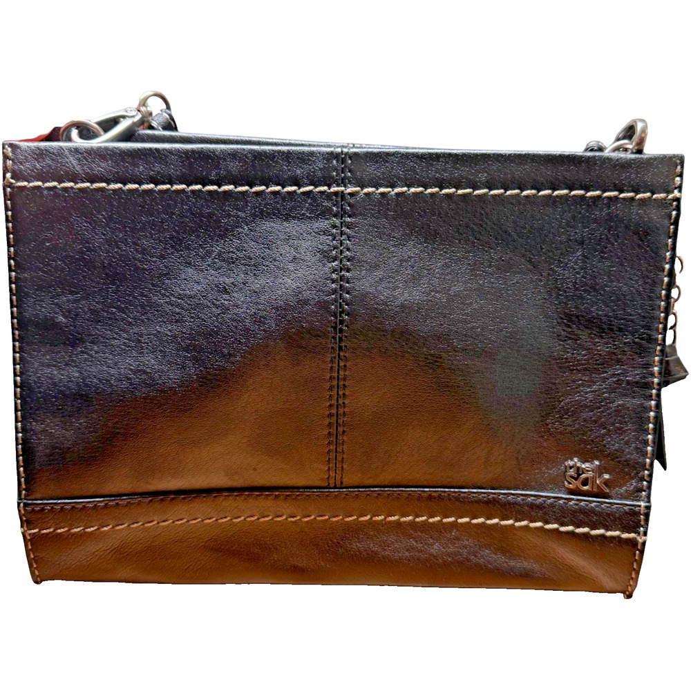 THE SAK Iris Demi Black Clutch 3-Way Convertible Bag Crossbody Wristlet Shoulder